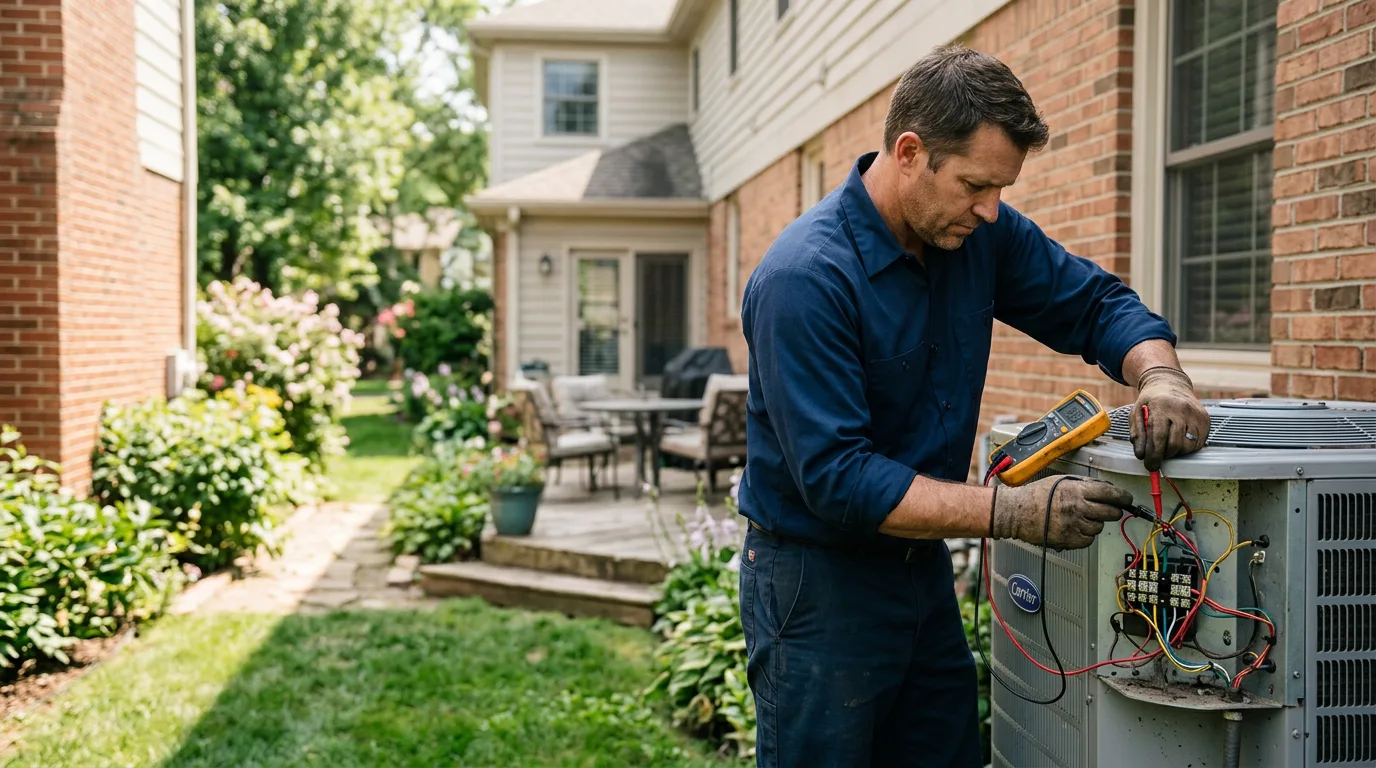 HVAC technician working near South Amana, IA